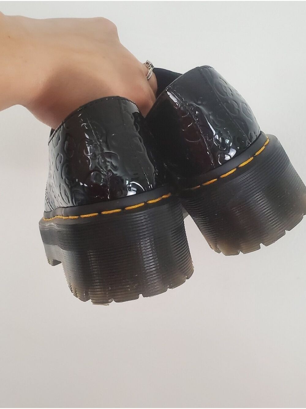 Dr Martens 1461 Quad Leopard Emboss Patent Leather Platform Shoes Women's Size 5 - Picture 6 of 11